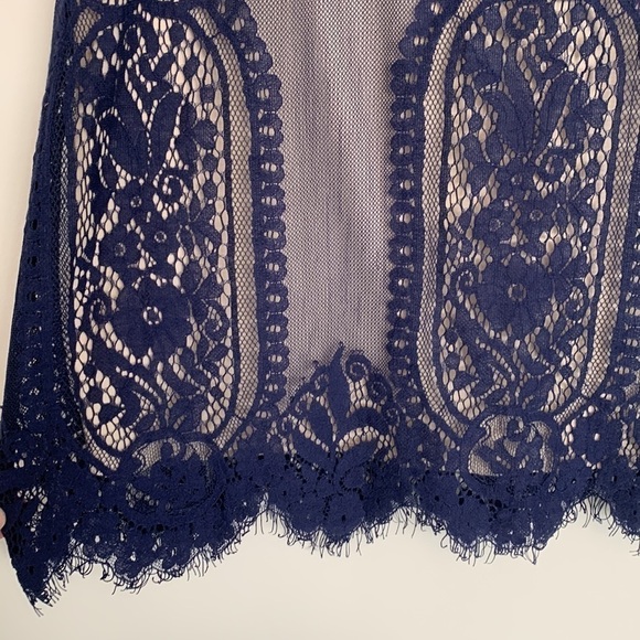 Blue Lace Tank Top Blouse - Picture 4 of 8